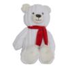 Hondenknuffel Willem de Winterbeer van Boon, witte beer van geribbelde corduroy met rode sjaal