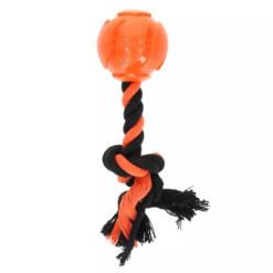 Dog Comets AstroTug hondenspeelgoed met oranje bal en flostouw