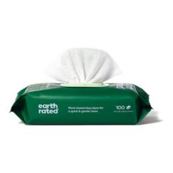 Verpakking Earth Rated hondendoekjes met lavendelgeur, doekje uit de opening
