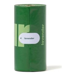 Poepzakjes Lavendel Earth Rated 8 x 15 stuks 8 Groen rolletje poepzakjes met lavendel label
