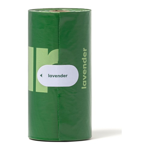 Poepzakjes Lavendel Earth Rated 8 x 15 stuks 4 Groen rolletje poepzakjes met lavendel label