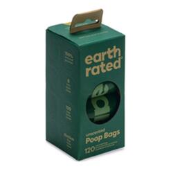 Groene kartonnen doos met 8 rolletjes Earth Rated poepzakjes
