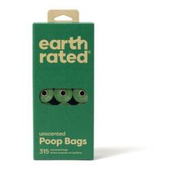 Voordeelpak Poepzakjes Earth Rated 315 stuks geurloos 7 Groene doos Earth Rated poepzakjes geurloos, voorkant met kijkvenster op de rolletjes