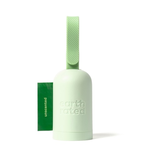 Earth Rated Poepzakjeshouder Groen 6 Earth Rated poepzakjeshouder met ingegraveerd logo naast de navulverpakking