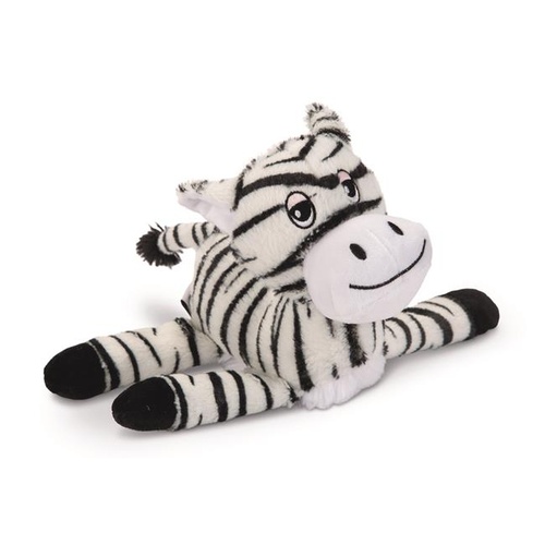 Hondenknuffel Zappy Zebra met Piep - Beeztees 3 Beeztees Zappy hondenknuffel zebra met piepje, zwart wit pluche speelgoed voor honden