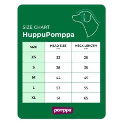 HuppuPomppa Hondennekwarmer 10 Maattabel HuppuPomppa hondennekwarmer met kopomvang en neklengte per maat van XS tot XL