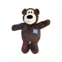 KONG Knots Wild Bear Jumbo bruine hondenknuffel met lapjes op buik en poot