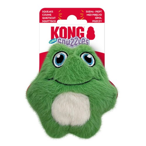 KONG Snuzzles Mini Frog XS | Hondenknuffel met Pieper 5 KONG Snuzzles Mini Frog in originele verpakking met pieper-vermelding