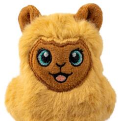 KONG Snuzzles Mini Llama Hondenknuffel XS 11 Close-up van het geborduurde gezicht van de KONG Snuzzles Mini Llama hondenknuffel