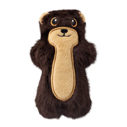 Hondenknuffel KONG Snuzzles Otter met Pieper 3 KONG Snuzzles Otter hondenknuffel, vooraanzicht met geborduurd gezicht