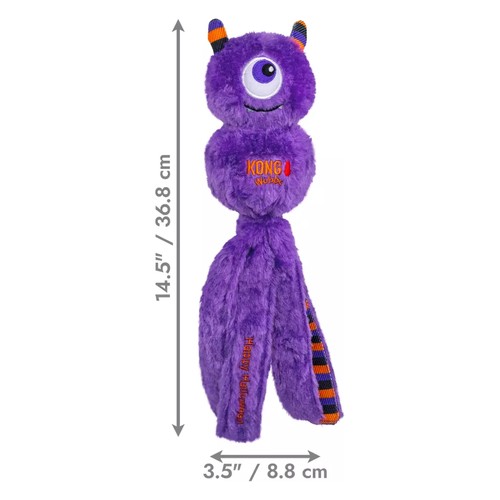 KONG Wubba Halloween Monster L | Piepend trekspeeltje 5 Afmetingen KONG Wubba Halloween Monster L, 36,8 cm lang en 8,8 cm breed