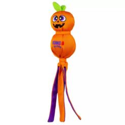 KONG Wubba Jack-o-Lantern van opzij met lange flexibele staarten