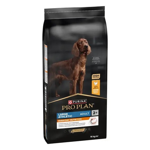 Pro Plan Large Athletic Adult hondenvoer kip 14kg 3 Zijkant verpakking Pro Plan Large Athletic Adult hondenvoer voor grote atletische honden