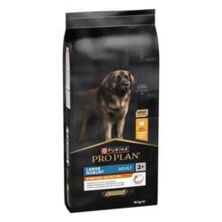 Zijaanzicht van de zak Pro Plan Large Robust Adult hondenvoer met kip, 14 kg