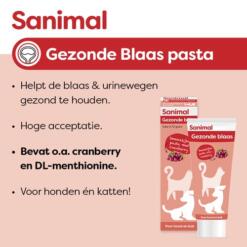 Kenmerken van Sanimal cranberry pasta voor blaas en urinewegen van je hond