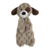 Knuffeldoek Hond SoftCrinkle, zacht met Piep en Kraak 1 SoftCrinkle knuffeldoek voor hond in de vorm van een hondje, taupe pluche met piep en kraak