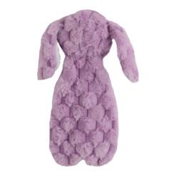 Achterkant van de knuffeldoek konijn, lila zachte pluche stof