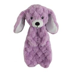 SoftCrinkle knuffeldoek voor hond in de vorm van een konijn, lila pluche met lange oren