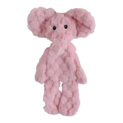 SoftCrinkle knuffeldoek voor hond in de vorm van een olifant, roze pluche met grote oren