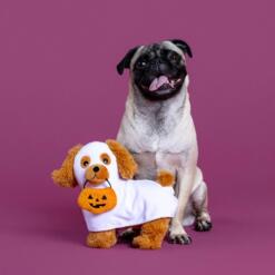 Spookhond pluche hondenspeelgoed met piep - Afbeelding 3