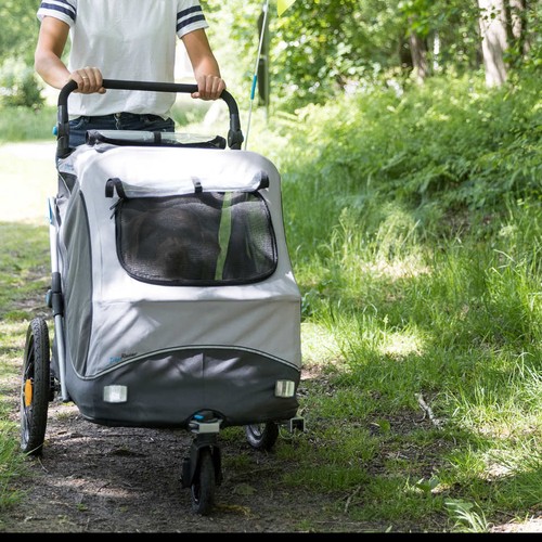 Hondenfietskar TRIXIE, S tot XL 12 Hondenfietskar omgebouwd tot buggy, tijdens een wandeling