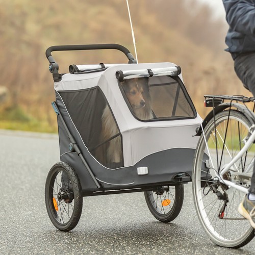 Hondenfietskar TRIXIE, S tot XL 3 TRIXIE hondenfietskar met hond, tijdens het fietsen op de weg
