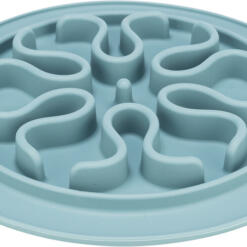 Trixie slow feed voedermat in blauw, ronde anti-schrokbak met golvend patroon, ø24 cm