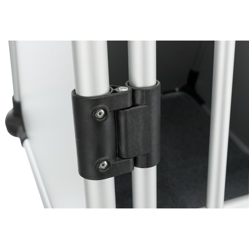 Autobench Aluminium TRIXIE, S tot XL 10 Detail van de scharnierende framehoek onderaan de autobench