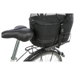 Zijaanzicht van de fietsmand achter het zadel