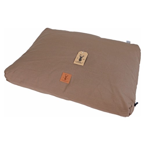 Boony Est 1941 hondenkussen met wasbare hoes 2 Boony Est 1941 hondenkussen in basic brown met leren label