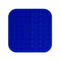 Likmat Duo Eat Slow Live Longer met zuignappen 11 Blauwe likmat hond met nopjes en honingraat