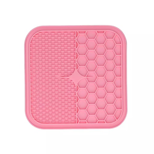 Likmat Duo Eat Slow Live Longer met zuignappen 5 Roze likmat van siliconen met twee patronen