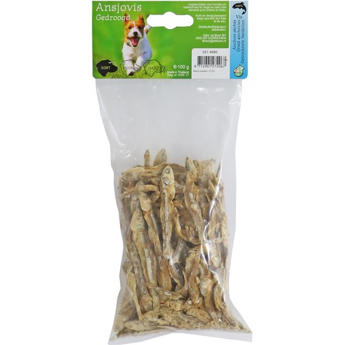Boon gedroogde ansjovis | eiwitrijke hondensnack 100 g 3 Zak Boon gedroogde ansjovis van 100 gram, vissnack voor honden