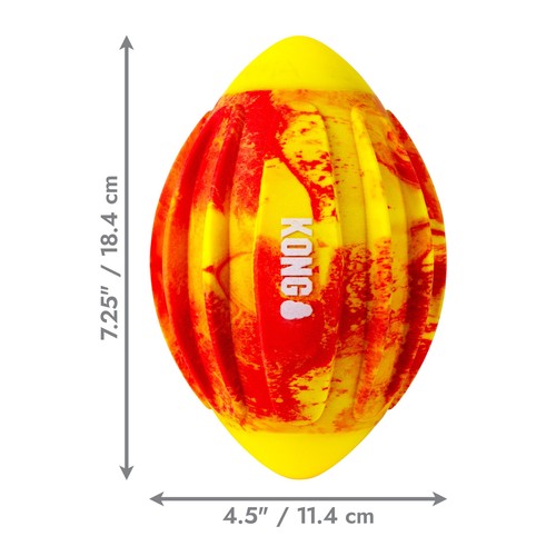 KONG FlexBall Football Medium | Stevige apporteerbal 3 Afmetingen KONG FlexBall Football Medium: 18,4 cm lang en 11,4 cm doorsnede