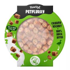 YowUp! Petflurry hondenyoghurt met 100% eend 7 Bovenkant van YowUp! Petflurry met zichtbare topping van stukjes eend