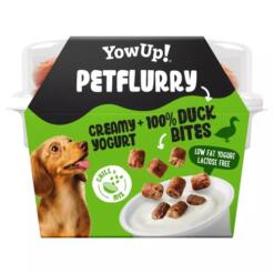 YowUp! Petflurry hondenyoghurt met stukjes 100% eend, voorkant van de beker