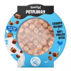 YowUp! Petflurry hondenyoghurt met 100% kalkoen 6 Bovenkant van YowUp! Petflurry met zichtbare topping van kalkoenhapjes