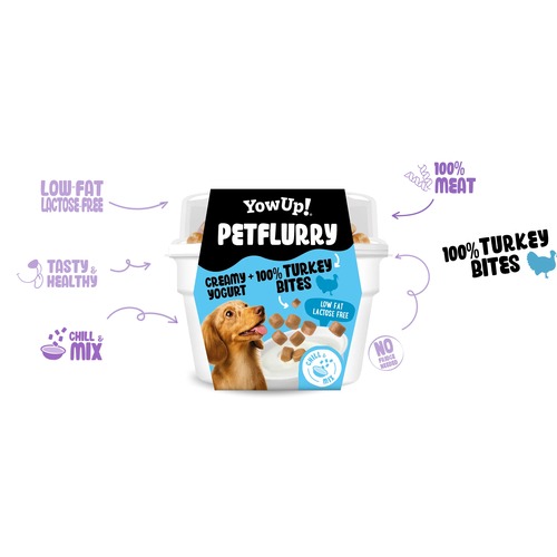 YowUp! Petflurry hondenyoghurt met 100% kalkoen 3 YowUp! Petflurry hondenyoghurt met kalkoen: vetarm, lactosevrij, 100% kalkoen en lekker gekoeld of gemixt